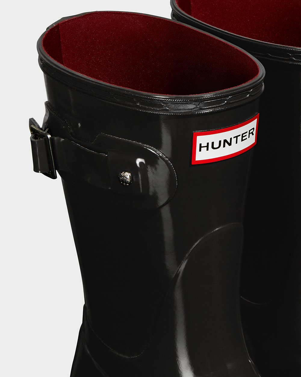 Botas De Cortas Hunter Mujer Original Gloss - Negras - Argentina 9375TRMHG